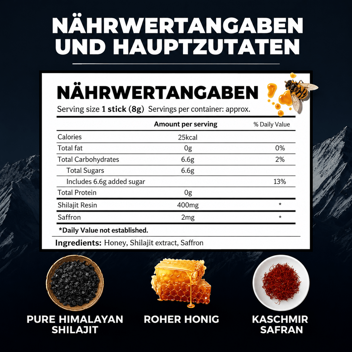 Himalayan Shilajit Honey Sticks - Sourvita Verpackung