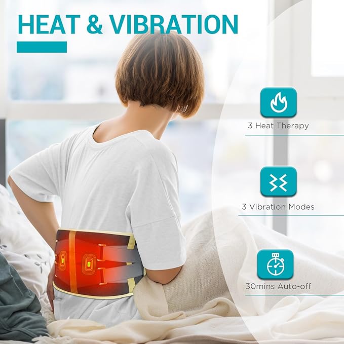 Heating Pad with Massager for Back Pain Relief